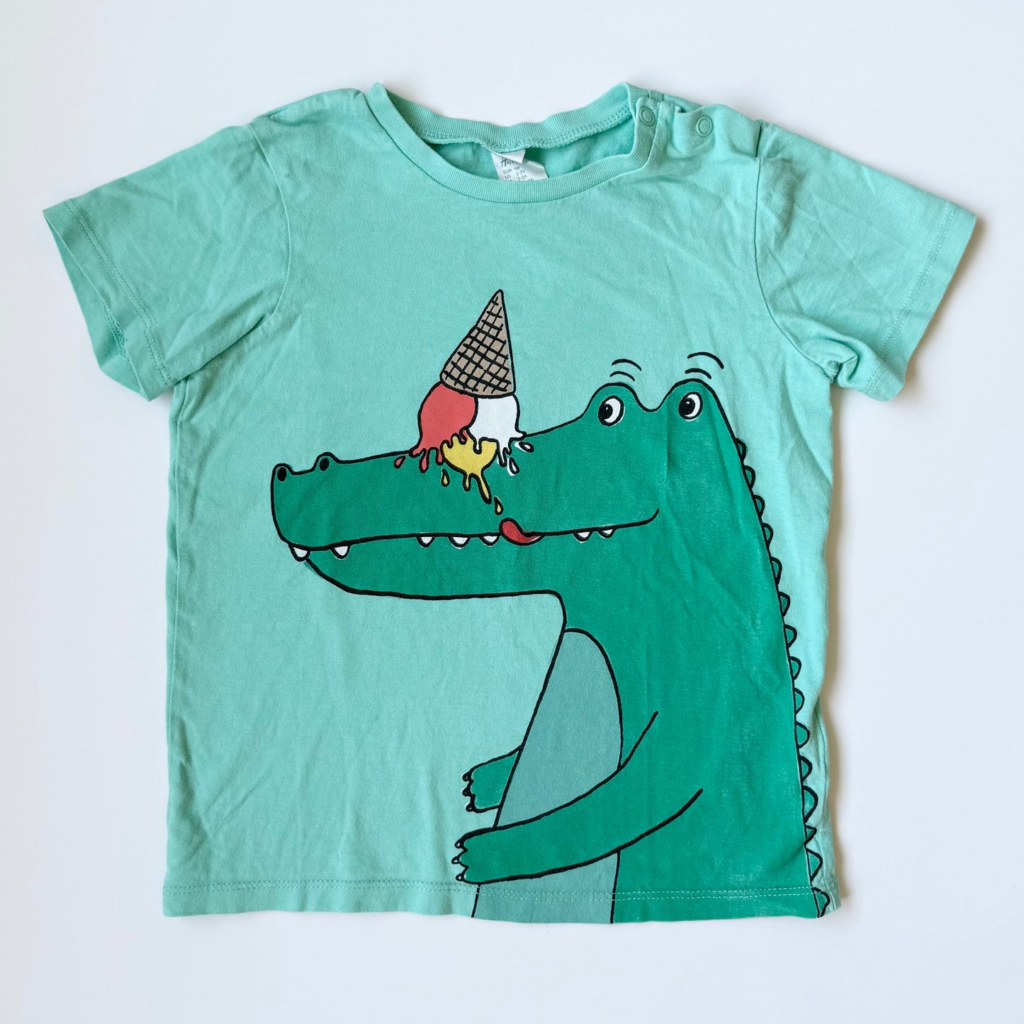 H&M Green Alligator Ice Cream T-Shirt (2-3 Years)