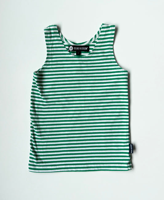 Beau Hudson Green & White Stripped Tank Top (2T)
