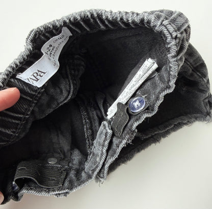 Zara Black Distressed Jean Shorts (18-24 Months)