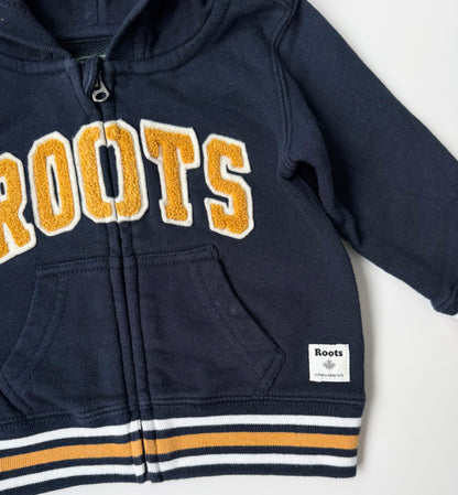 Roots Baby Navy & Yellow Zip Up Hoodie (3-6 Months)