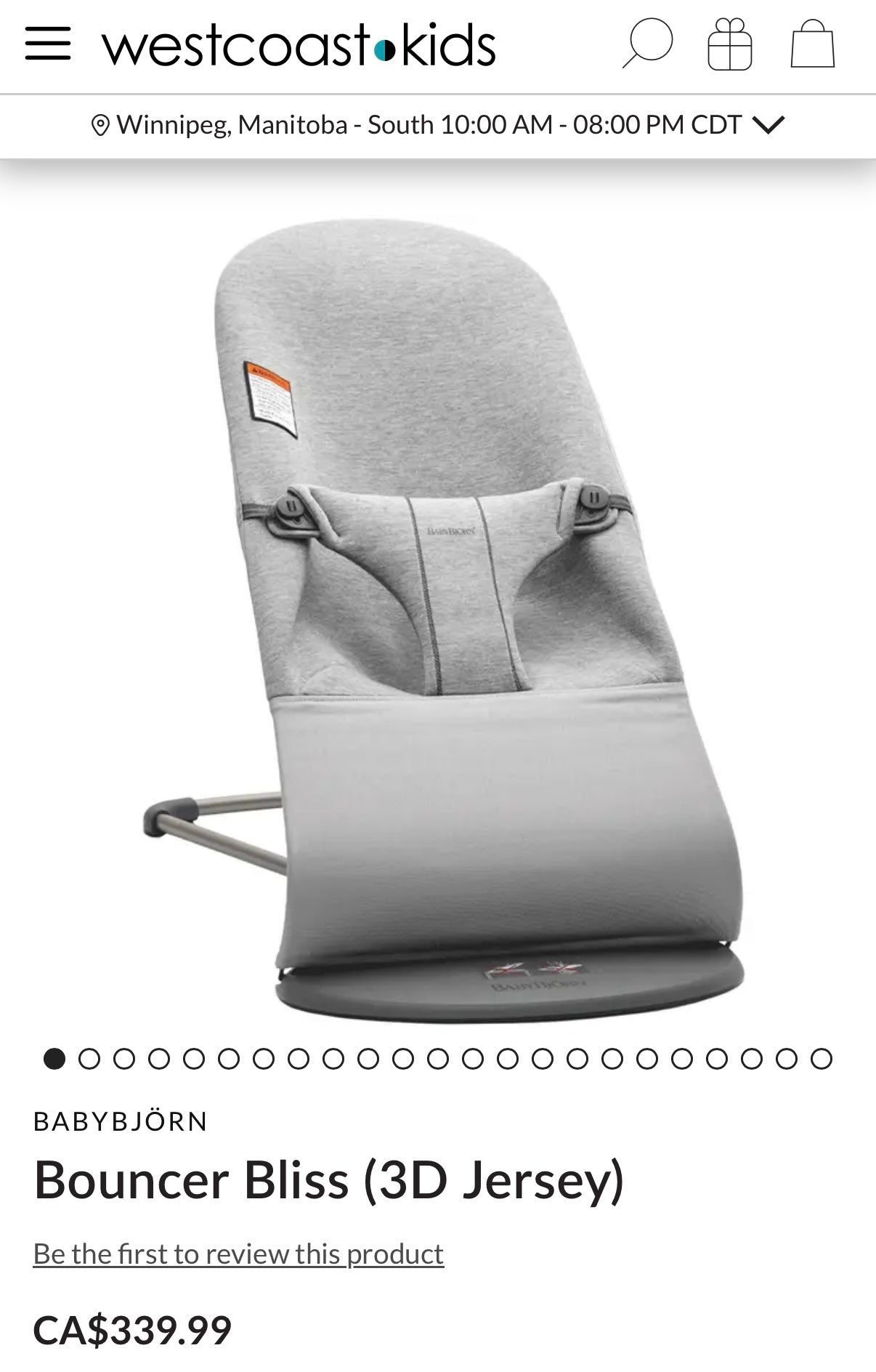 Baby Bjorn Bouncer Bliss 3D Jersey in Light Grey