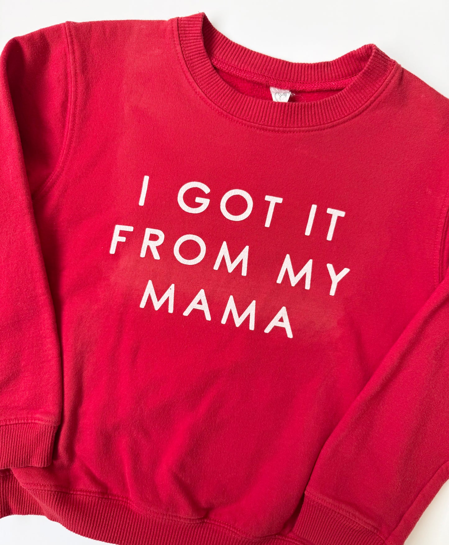 Red “I Got It From My Mama” Crewneck Sweater (5/6 Years)
