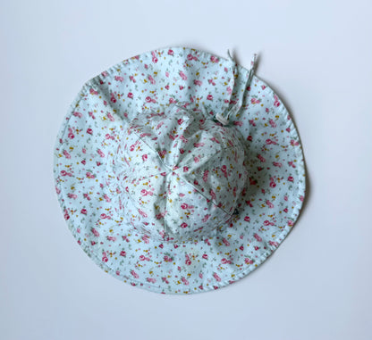 Jan & Jul Light Blue & Dainty Floral Sun Hat (2-5 Years)