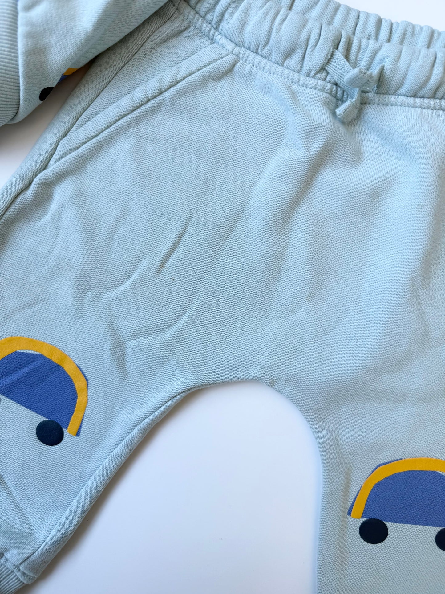 M&S Blue Cars Sweater & Pants Set (9-12 Months)