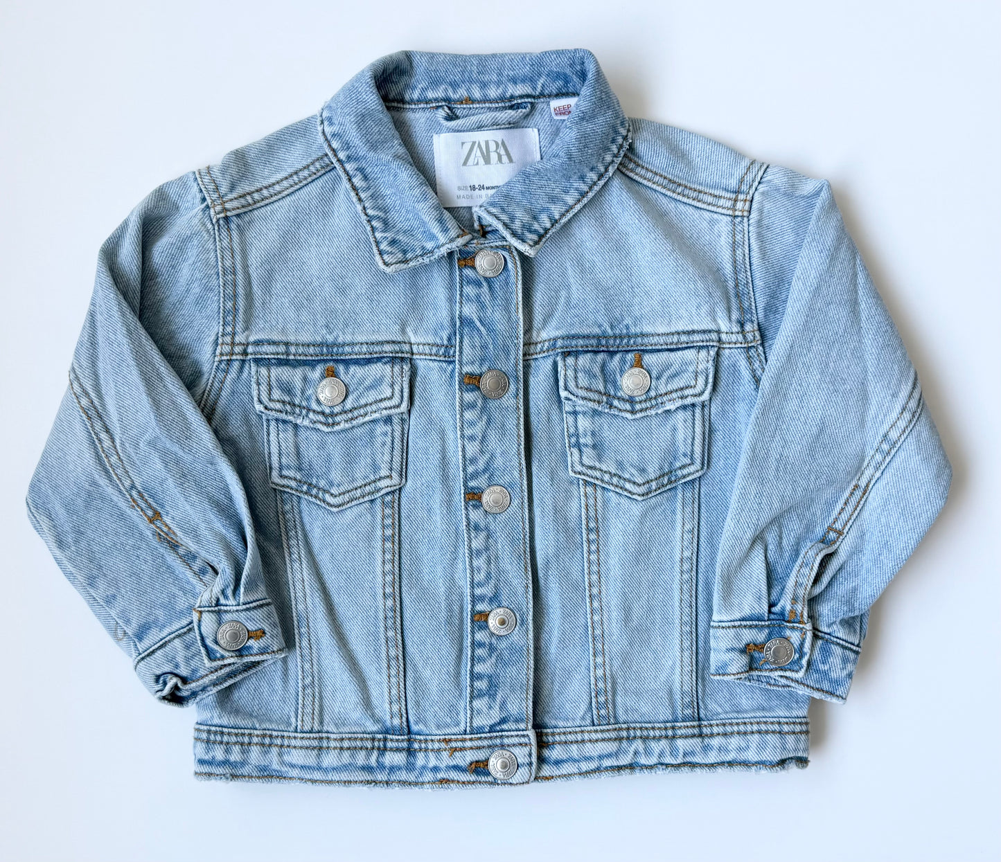 Zara Light Wash Denim Jacket (18-24 Months)