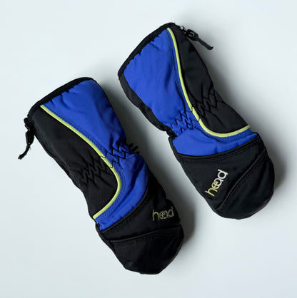 Head Junior Black & Blue Ski Mittens (2-4 Years)
