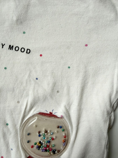 Zara White Confetti “Candy Mood” 3D Gum- Ball Machine T-Shirt (2/3 Years)