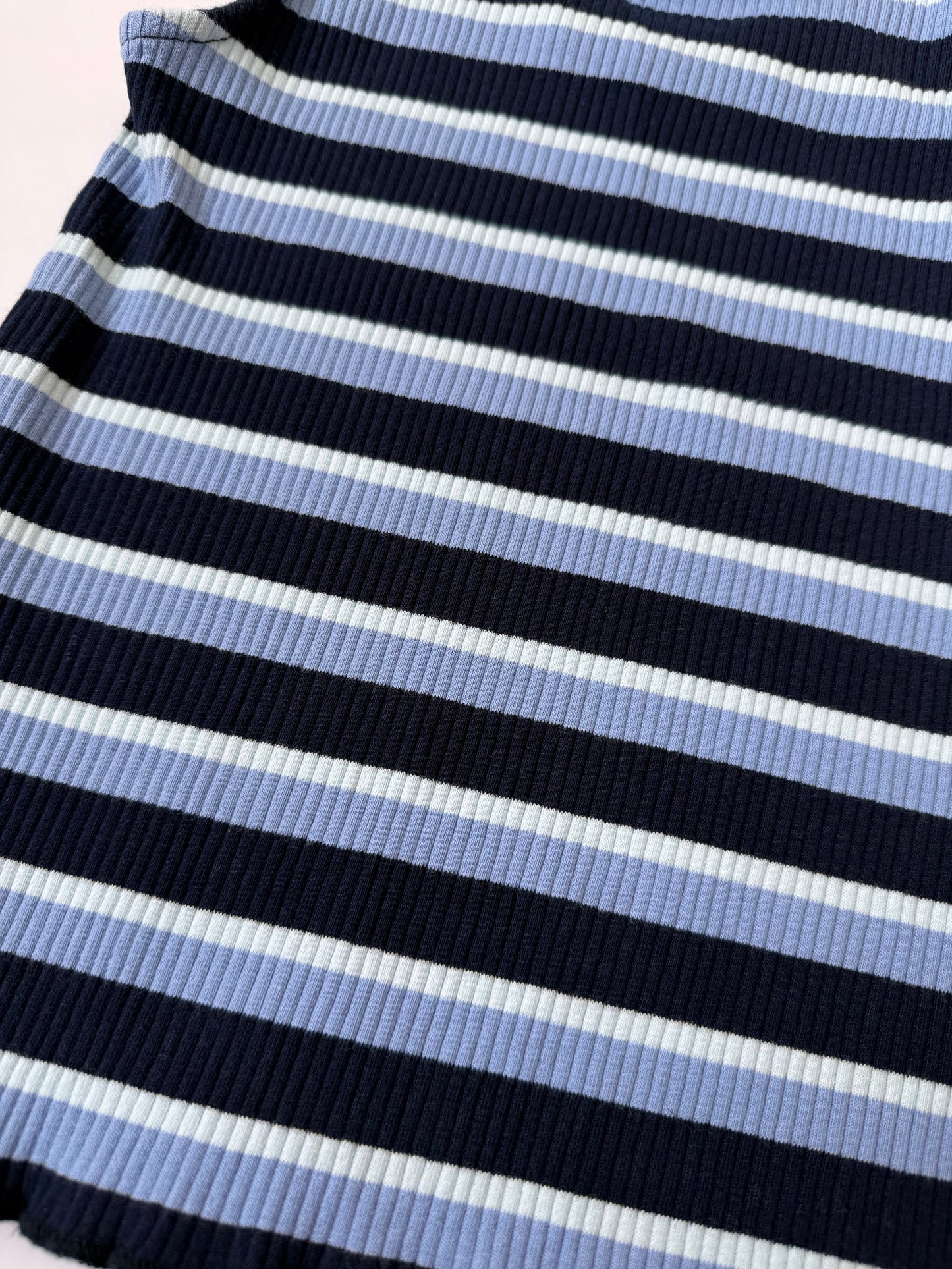 Zara Blue Stripped Ribbed Tank Top (2/3 Years)