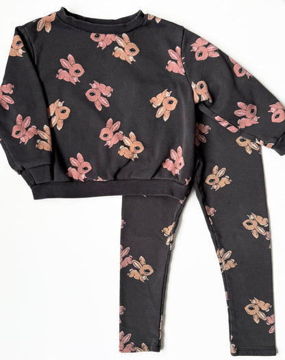 H&M Dark Grey Bunnies Sweater & Leggings Set (2-4 Years)