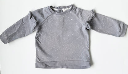 Miles the Label Grey & White Polkadot Sweater (18 Months)