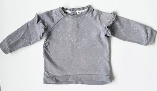 Miles the Label Grey & White Polkadot Sweater (18 Months)