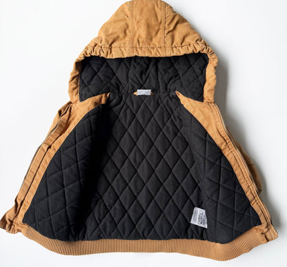 Carhartt Brown Active Flannel Quilt-Lined Cotton Duck Canvas Jacket (4T)
