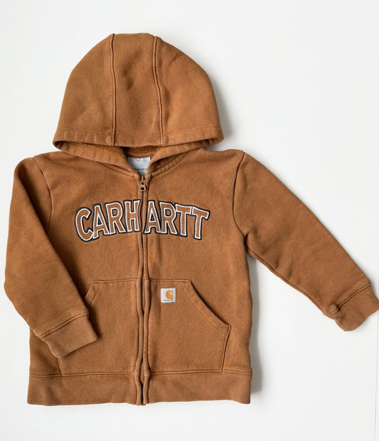 Carhartt Brown Front Zip Hooded Long Sleeve Sweatshirt (3T)