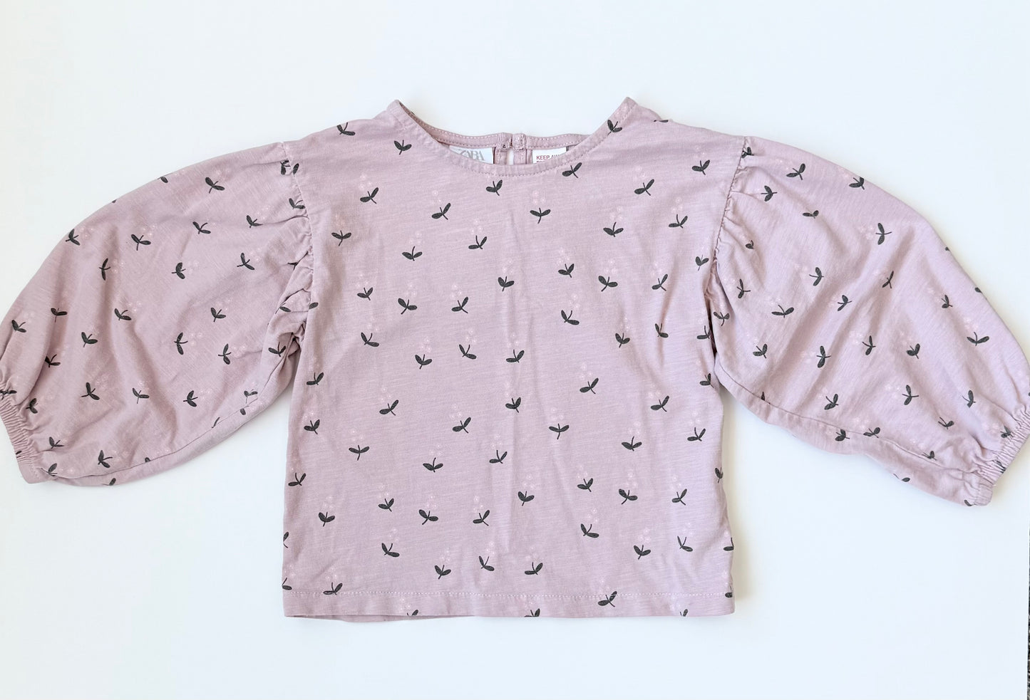 Zara Light Purple & Flowers Puff Long Sleeve (2-3 Years)