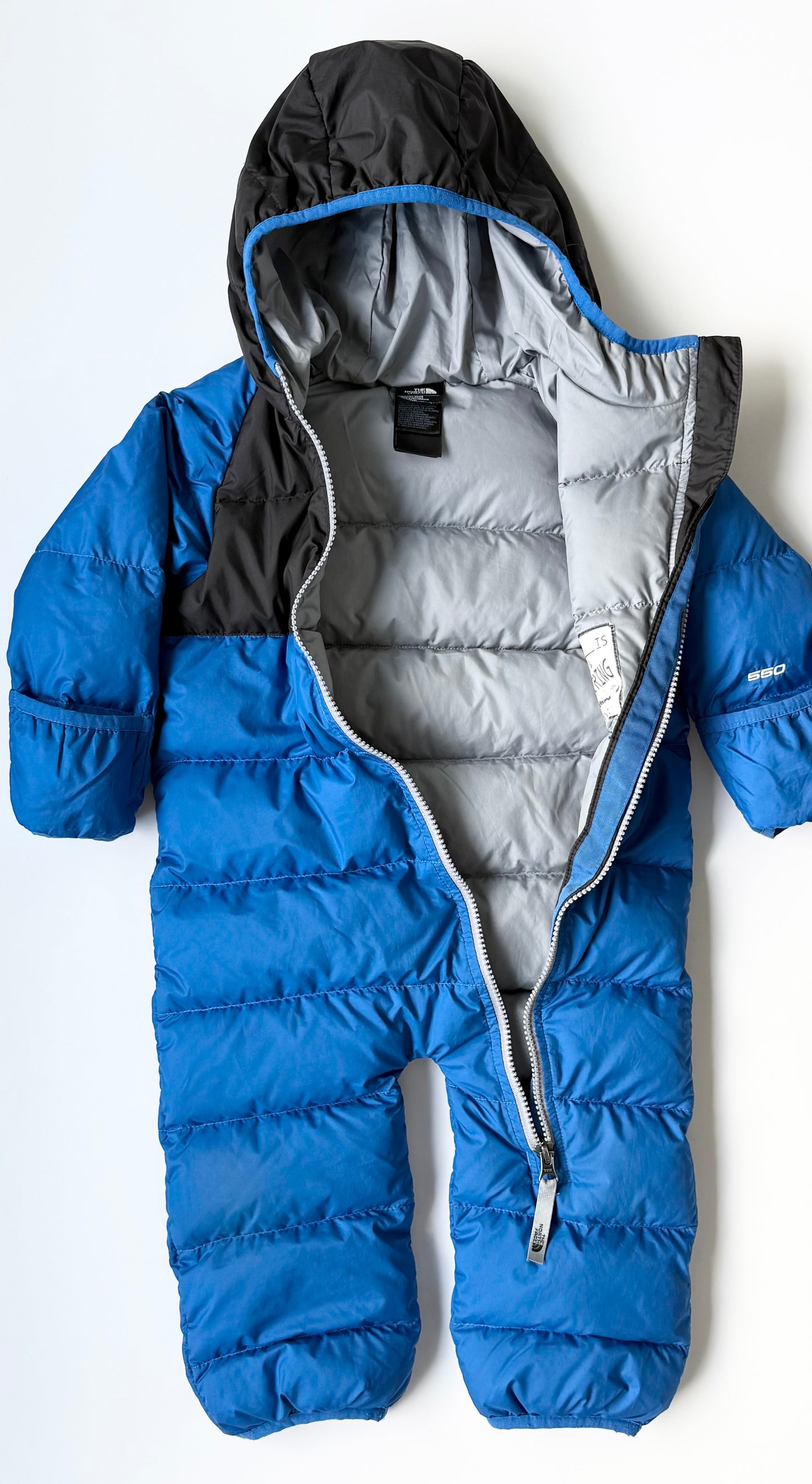 The North Face Blue & Black Lil’ Snuggler One Piece Snowsuit (12-18 Months)