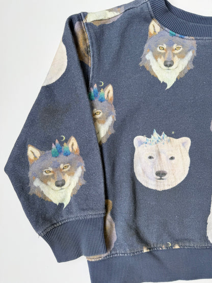 H&M x Whooli Chen Blue Bears & Wolves Sweater (4-6 Years)