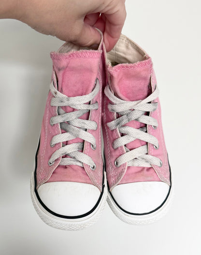 Converse Pink High Top Lace Up Sneakers (10)