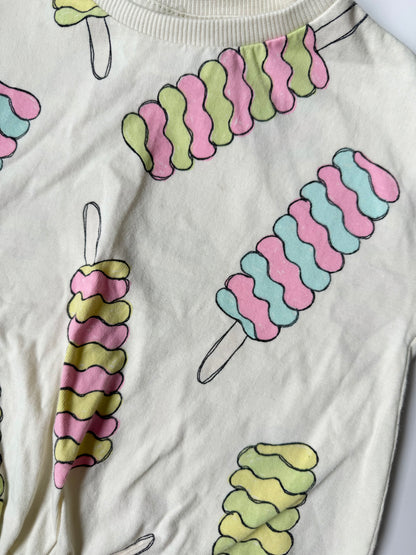 Zara Light Yellow Popsicles Knot T-Shirt & Matching Shorts (18-24 Months)