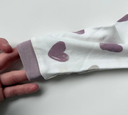 ZippyJamz White & Purple Hearts Sleeper (6-9 Months)