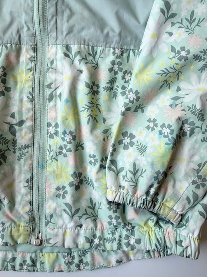 The North Face Light Green Floral Zipline Windbreaker Rain Jacket (6T)