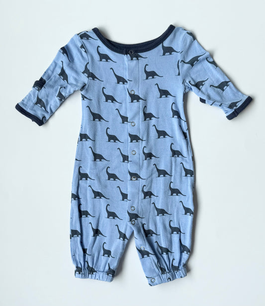 Silkberry Baby Blue Dinosaurs Snap Romper (0-3 Months)