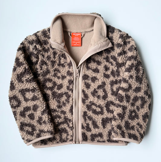 Joe Fresh Cheetah Sherpa Zip Up (3T)