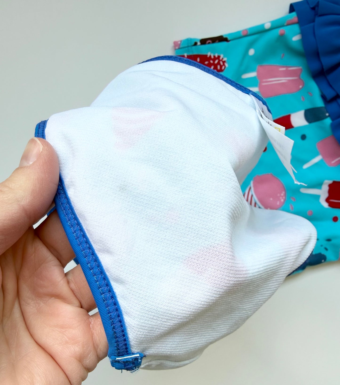 Hatley Blue Popsicles Two Piece One Shoulder Swimsuit Set (2T)