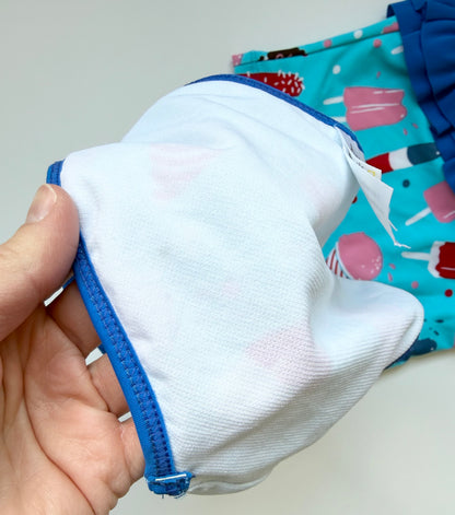 Hatley Blue Popsicles Two Piece One Shoulder Swimsuit Set (2T)