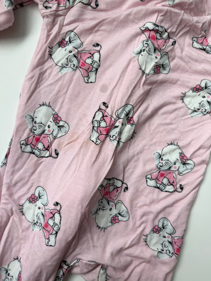 Miozing Pink Baby Elephants Sleeper Romper (3-6 Months)