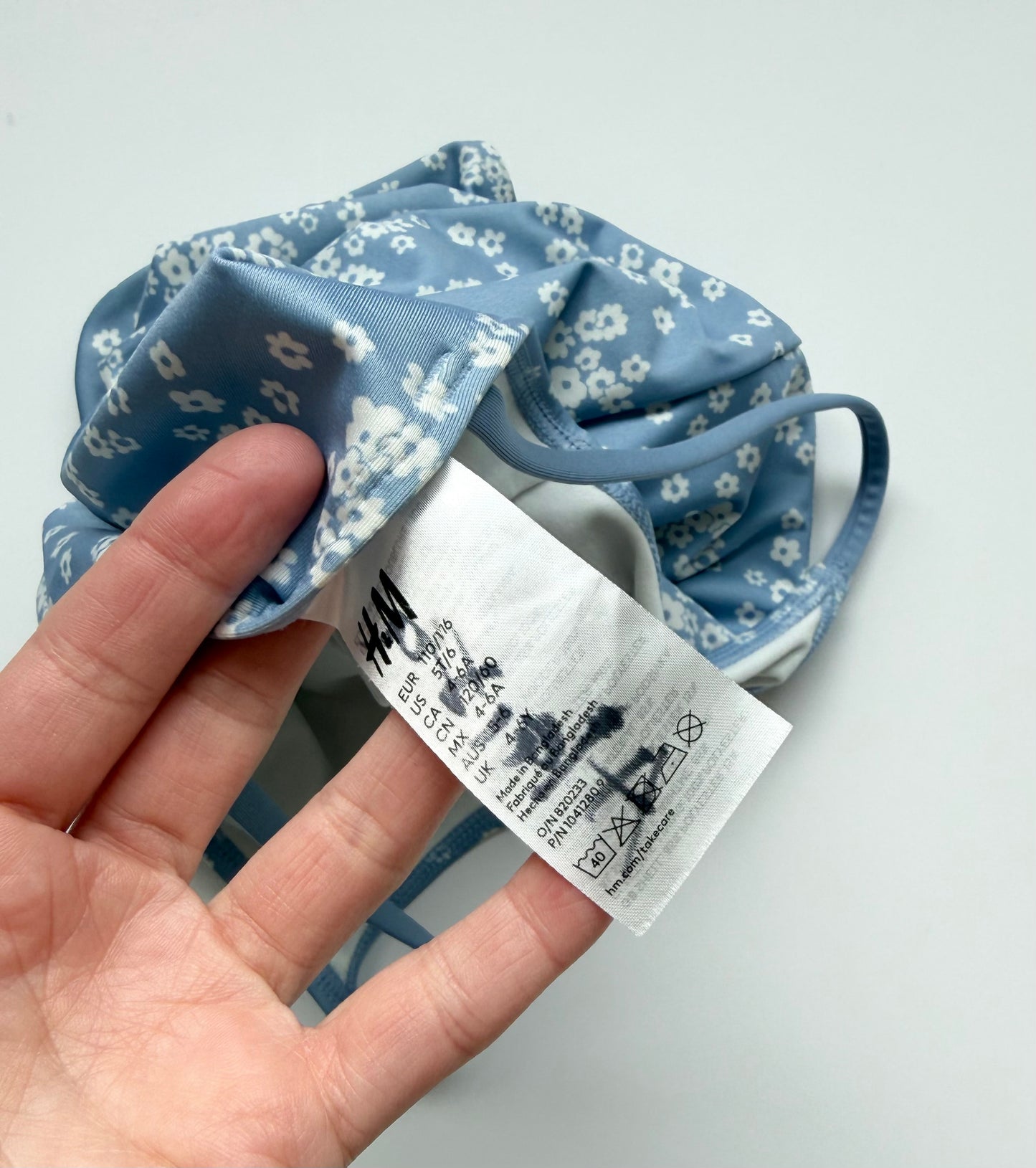 H&M Blue & Disney White Floral One Piece Swimsuit (4-6 Years)