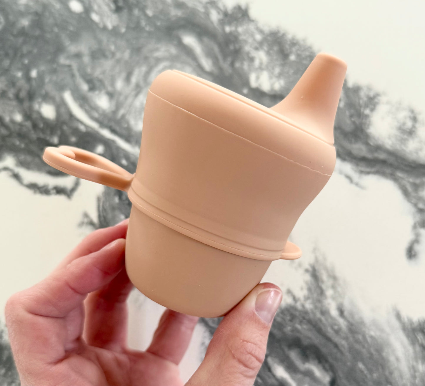 Tan Silicon Cup & Stretchy Lid