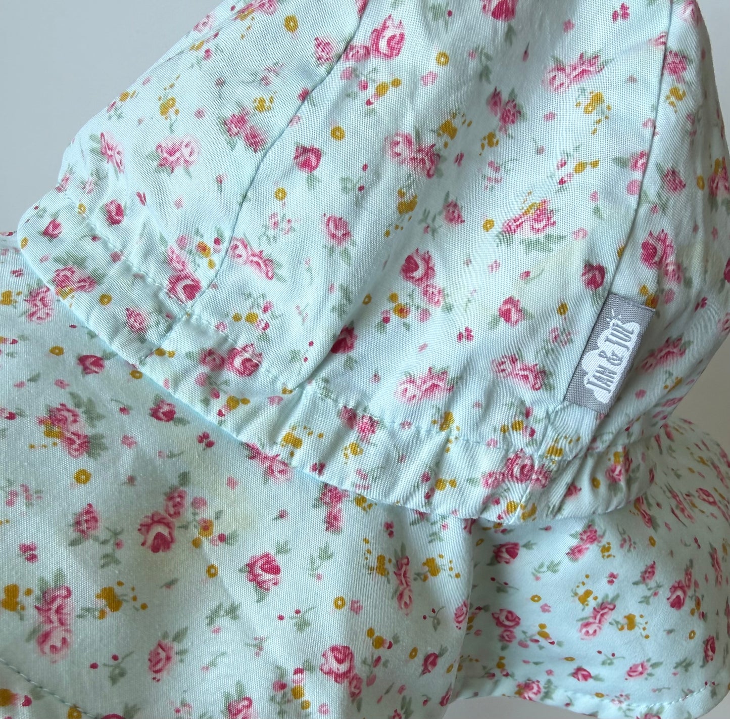Jan & Jul Light Blue & Dainty Floral Sun Hat (2-5 Years)