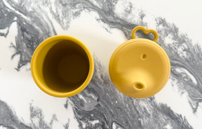 Mustard Silicon Cup & Stretchy Lid