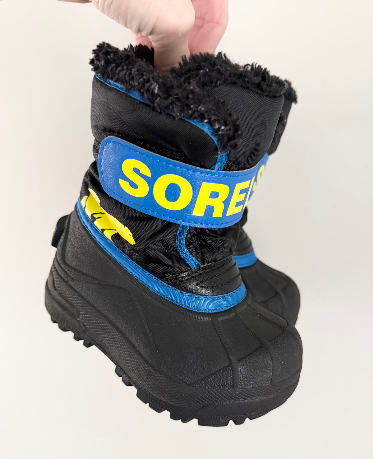 Sorel Black/Blue/Yellow Snow Commander Boots (6)
