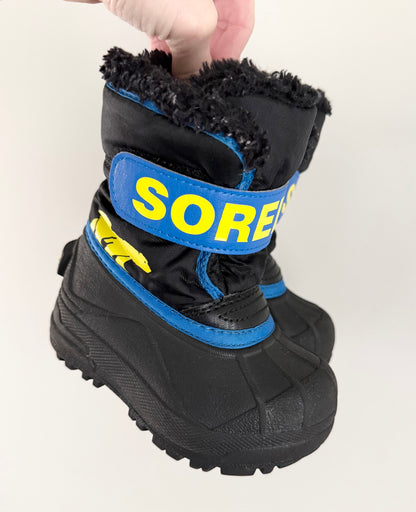 Sorel Black/Blue/Yellow Snow Commander Boots (6)