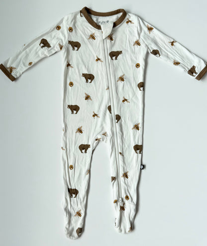 Kyte Honey Bear Zipper Footie Sleeper (3-6 Months)