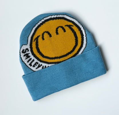 H&M x Smiley World Blue Smiley Cuffed Beanie (8-11 Years)