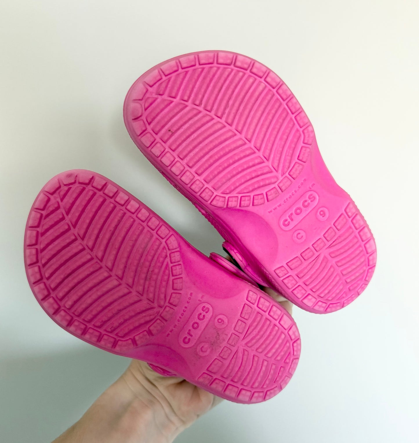 Crocs Pink Baya Clog Slip Ons (C9)