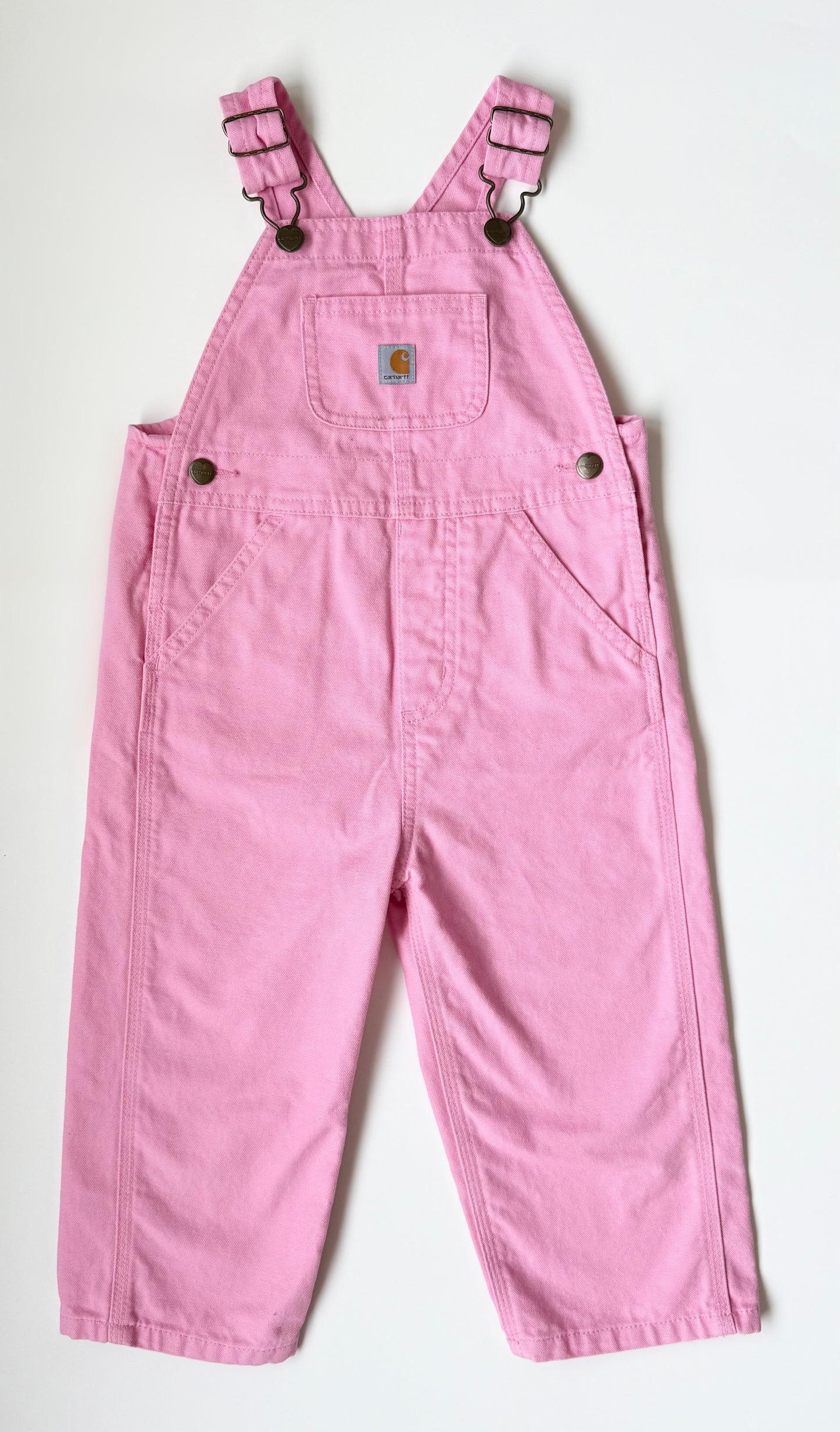Carhartt Pink Canvas Bib Overalls (2T)