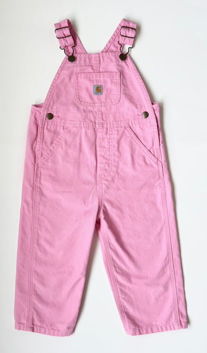 Carhartt Pink Canvas Bib Overalls (2T)