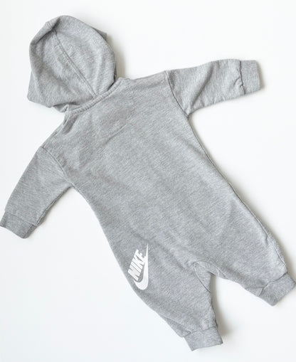 Nike Grey Zipper All Day Play Coverall (3-6 Months)