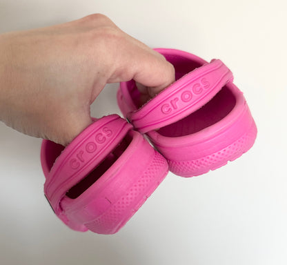 Crocs Pink Baya Clog Slip Ons (C9)