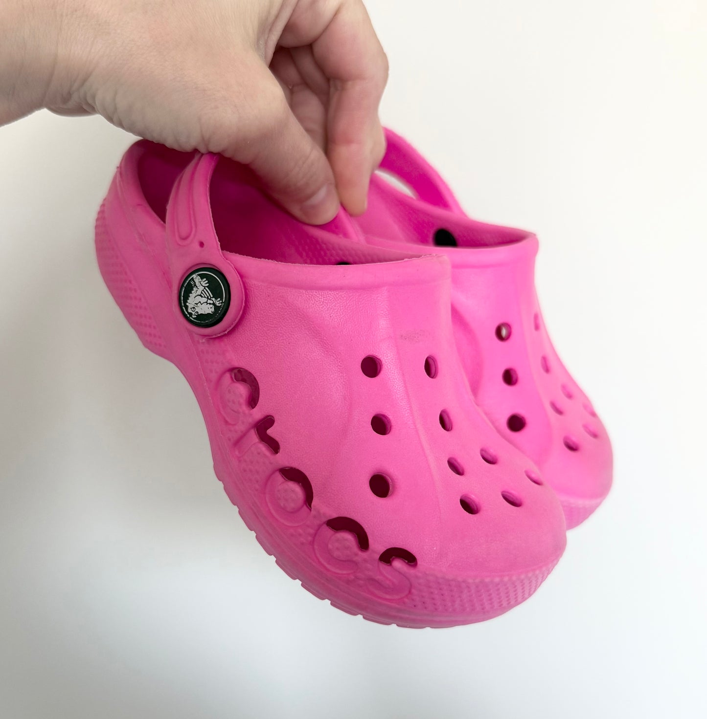 Crocs Pink Baya Clog Slip Ons (C9)