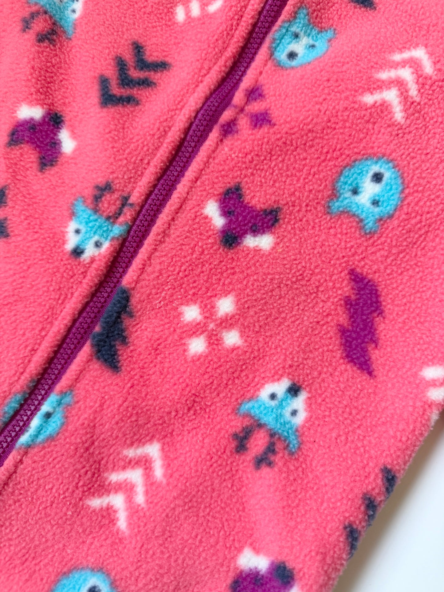 Columbia Pink Woodland Creatures Fleece Bunting Suit (18-24 Months)