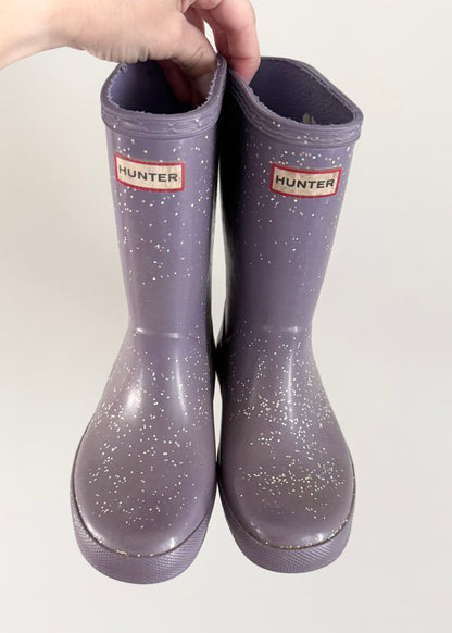 Hunter Purple Sparkle Rubber Boots (UK12)