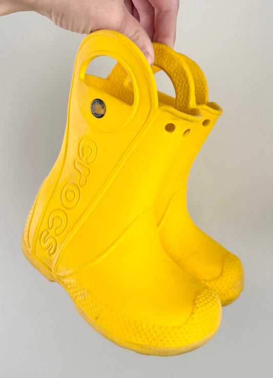 Crocs Yellow Handle It Rubber Boots (9)