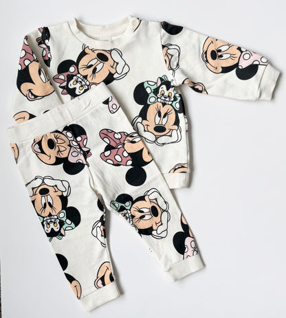 H&M x Disney White Minnie & Figaro Sweater & Pants Set (6-9 Months)