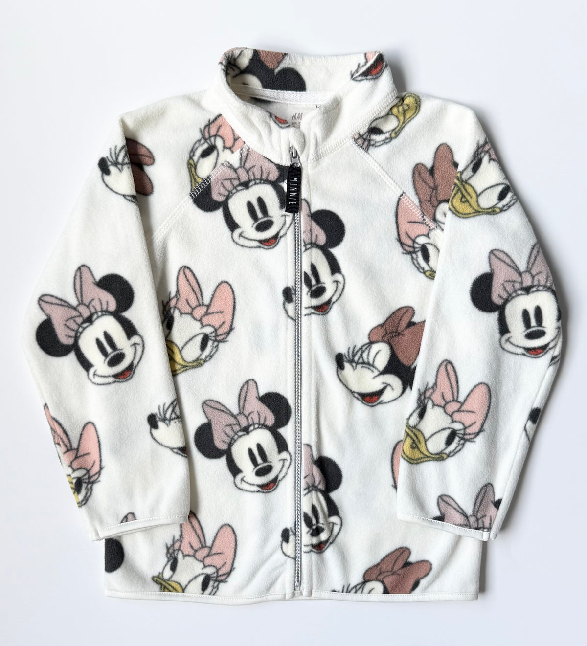 H&M x Disney Minnie & Daisy White Fleece Zip Up (2-3 Years)