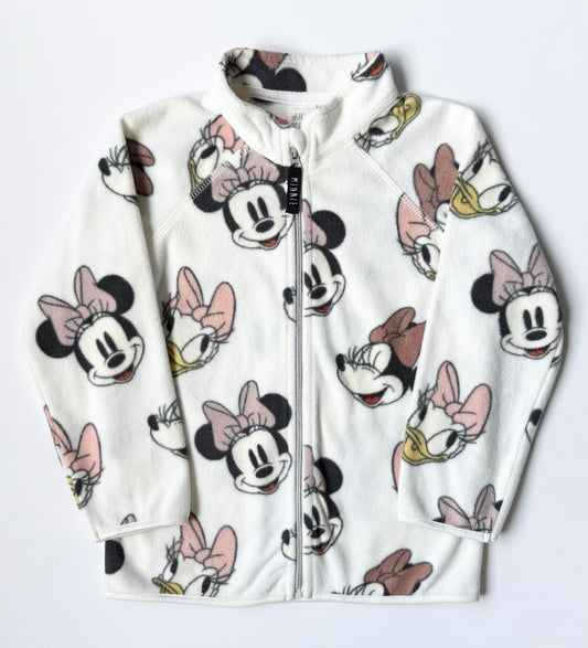 H&M x Disney Minnie & Daisy White Fleece Zip Up (2-3 Years)