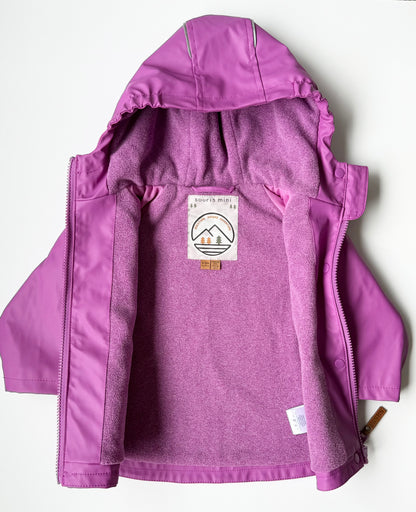 Souris Mini Magenta Fleece Lined Rain Jacket (9-12 Months)